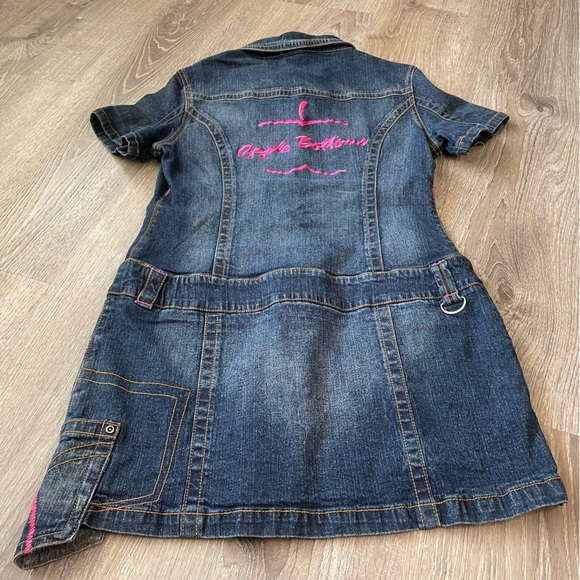 Vintage Apple Bottoms Sam’s Girl Large Denim Logo Womens Mini Dress - Picture 10 of 10